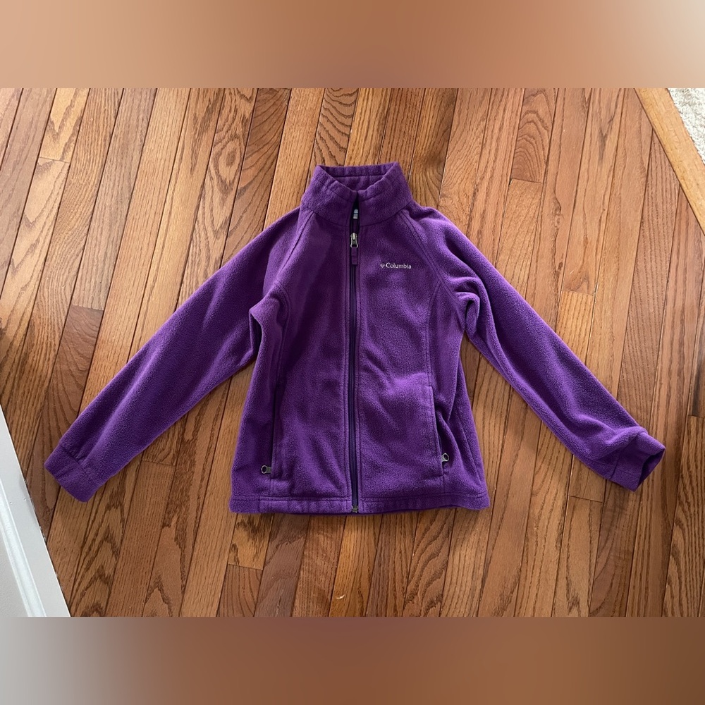 Columbia Purple Girls Fleece Zip Up Jacket M 10 12